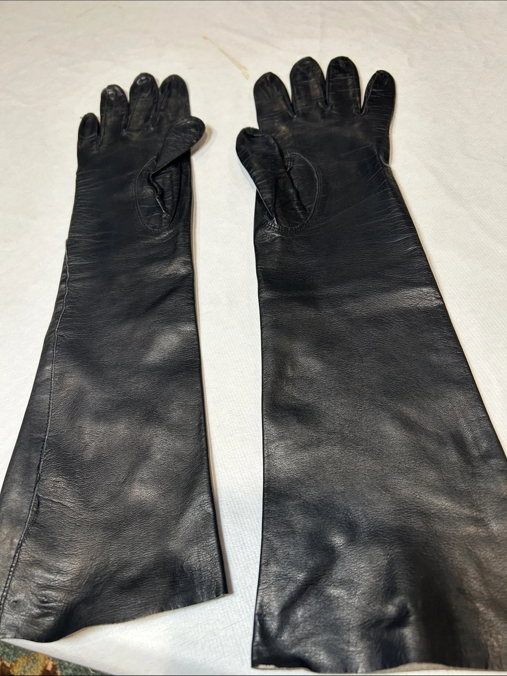Vintage Leather and Fabric Gloves Set of 5 size is 6 1/2 to 7 1/2